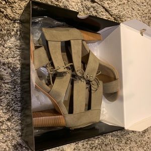 torrid taupe eyelet caged heels 8W